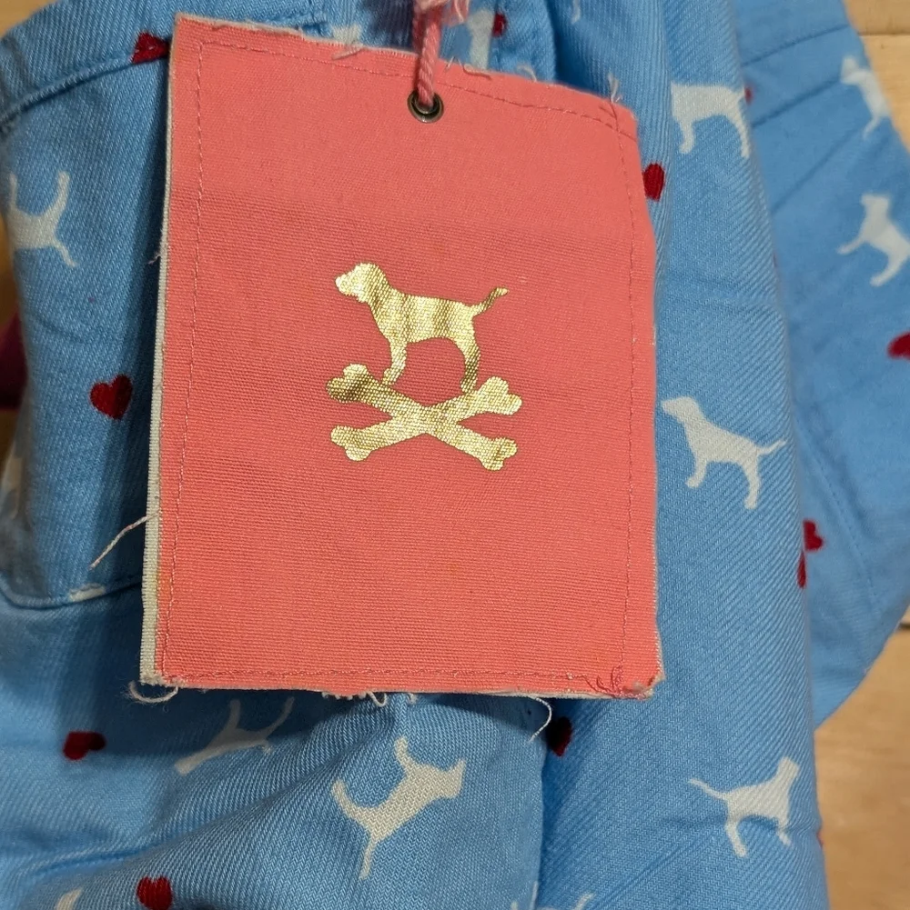 Victoria's Secret Pink Blue Cotton Knit Buttons with Pink and White Accents - Picture 2 of 3